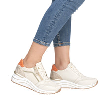 Load image into Gallery viewer, REMONTE - D0T10-80 - LACE UP/ZIP TRAINER - Off White Multi