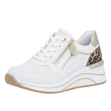 Load image into Gallery viewer, REMONTE - D0T10-82 - LACE UP/ZIP TRAINER - White/Gold/Print