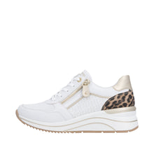 Load image into Gallery viewer, REMONTE - D0T10-82 - LACE UP/ZIP TRAINER - White/Gold/Print