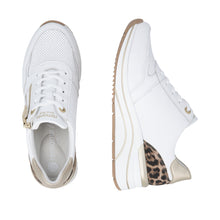 Load image into Gallery viewer, REMONTE - D0T10-82 - LACE UP/ZIP TRAINER - White/Gold/Print