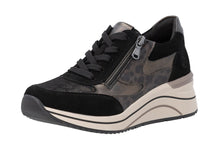 Load image into Gallery viewer, REMONTE - D0T23-03 - WEDGE SNEAKER/TRAINER - Black/Bronze (NEW IN)