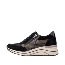 Load image into Gallery viewer, REMONTE - D0T23-03 - WEDGE SNEAKER/TRAINER - Black/Bronze (NEW IN)