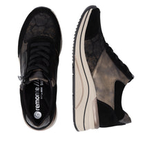 Load image into Gallery viewer, REMONTE - D0T23-03 - WEDGE SNEAKER/TRAINER - Black/Bronze (NEW IN)