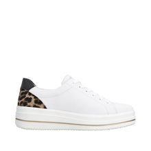 Load image into Gallery viewer, REMONTE - D1C01-85- LACE UP TRAINER - White/Gold/Animal Print