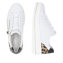 Load image into Gallery viewer, REMONTE - D1C01-85- LACE UP TRAINER - White/Gold/Animal Print