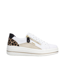 Load image into Gallery viewer, REMONTE - D1C01-85- LACE UP TRAINER - White/Gold/Animal Print