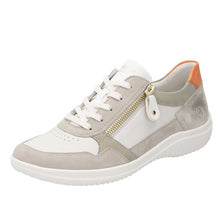 Load image into Gallery viewer, REMONTE - D1E06-80 - ZIP/LACE SHOE - Off-White/Green multi