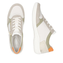 Load image into Gallery viewer, REMONTE - D1E06-80 - ZIP/LACE SHOE - Off-White/Green multi
