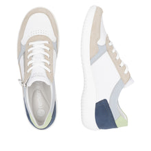 Load image into Gallery viewer, REMONTE - D1E06-81 - ZIP/LACE SHOE - Off-White/Blue multi