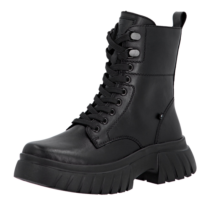 RIEKER - W1870-02 - LACE UP/ZIP BOOT - BLACK