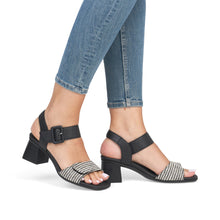 Load image into Gallery viewer, REMONTE - D1K51-03 - HEELED SANDAL - Black/Cream