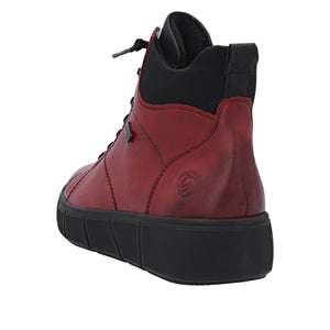 REMONTE - D1T76-35 - ZIP/LACE BOOT (Water Resistant)- Red/Black