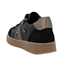 Load image into Gallery viewer, RIEKER - D2C04-03 -  LACE UP/ZIP SNEAKER TRAINER (Water Resistant) - Black/Brown/Bronze