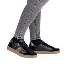 Load image into Gallery viewer, RIEKER - D2C04-03 -  LACE UP/ZIP SNEAKER TRAINER (Water Resistant) - Black/Brown/Bronze