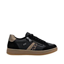 Load image into Gallery viewer, RIEKER - D2C04-03 -  LACE UP/ZIP SNEAKER TRAINER (Water Resistant) - Black/Brown/Bronze