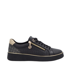 REMONTE - D2E00-03 - LACE UP/ZIP TRAINER - Black/Ginger/Gold