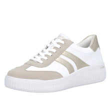 Load image into Gallery viewer, REMONTE - D3E00-80 - LACE UP/ZIP TRAINER - White/Beige/Pale Gold