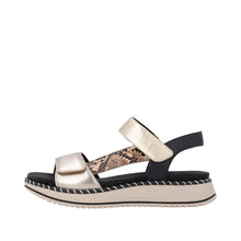 Load image into Gallery viewer, REMONTE - D3J50-90 - SANDAL - Brown/Light Gold metallic/Black