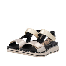 Load image into Gallery viewer, REMONTE - D3J50-90 - SANDAL - Brown/Light Gold metallic/Black