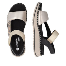 Load image into Gallery viewer, REMONTE - D3J50-90 - SANDAL - Brown/Light Gold metallic/Black