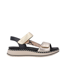 Load image into Gallery viewer, REMONTE - D3J50-90 - SANDAL - Brown/Light Gold metallic/Black