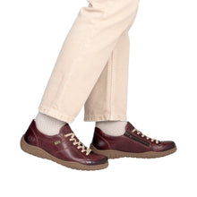 Load image into Gallery viewer, REMONTE - D3T00-35 - ZIP/LACE SHOE - Water Resistant - Wine (NEW IN)