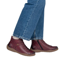 Load image into Gallery viewer, REMONTE - D3T70-35 - ZIP/LACE ANKLE BOOT - Water Resistant - Wine (NEW IN)