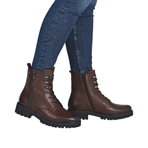 REMONTE - D8656-25 - LACE/ZIP BOOT (Water Resistant) - Brown