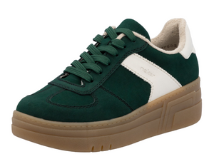 RIEKER - M7602-54 -  LACE UP SNEAKER TRAINER - Green/OffWhite