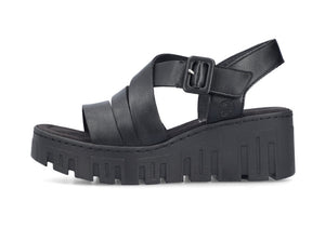 RIEKER - 68063-00 - WEDGE SANDAL - Black