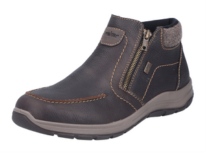 RIEKER - 03660-25 - 2-ZIP NUBUCK BOOT (Water Resistant) - Brown