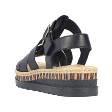 Load image into Gallery viewer, RIEKER - V7904-00 - WEDGE STRAP SANDAL - Black