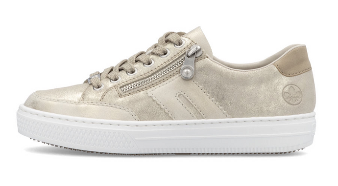 RIEKER - L5903-62 - LACE UP/ZIP SNEAKER TRAINER - Muschel