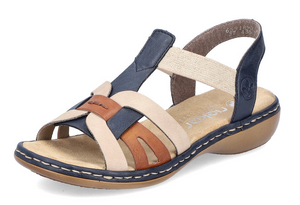 RIEKER - 65918-90 - SANDAL - Navy/Tan/Beige