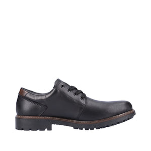 RIEKER - F4611-00 - LACE UP SHOE  (Water Resistant) - Black