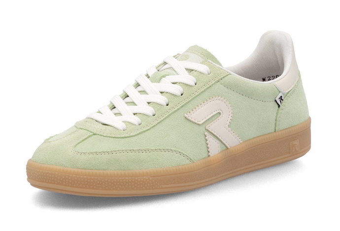 RIEKER - W2200-52 -  LACE UP SNEAKER TRAINER - Mint Green/White