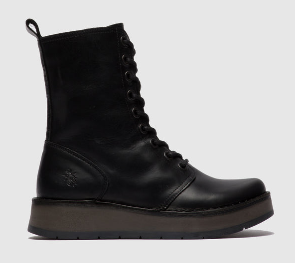 FLY London - RAMI043FLY - P211043000 - LACE UP/ZIP CALF BOOT - Black