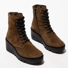 Load image into Gallery viewer, FLY London - BIRR534FLY - P501534009 - LACE/ZIP WEDGE ANKLE BOOT - Taupe