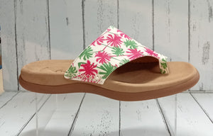 GABOR - 23.700.30 - LANZAROTE SLIP ON MULE - Fuchsia/Green Palms