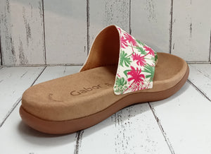 GABOR - 23.700.30 - LANZAROTE SLIP ON MULE - Fuchsia/Green Palms