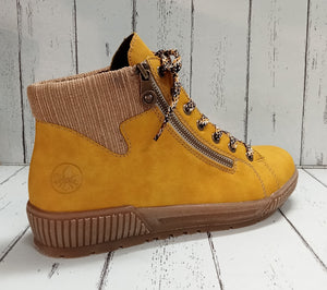 RIEKER - N0709-68 - ZIP/LACE BOOT - Yellow