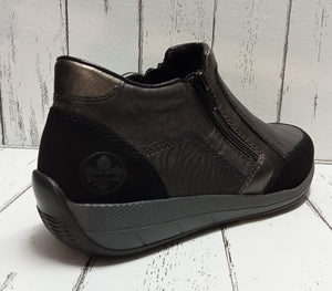 RIEKER - N1152-42 - ZIP ANKLE BOOT - Grey Combi