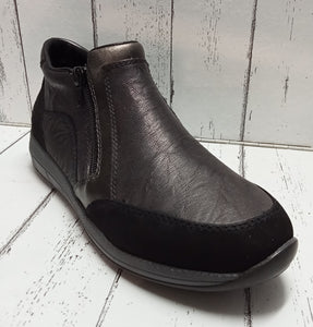 RIEKER - N1152-42 - ZIP ANKLE BOOT - Grey Combi