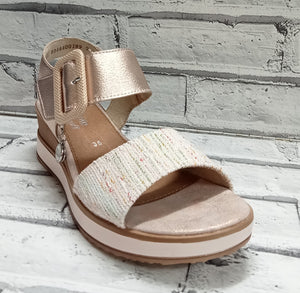 REMONTE - D6453-31 - WEDGE SANDAL - White Multi/Beige