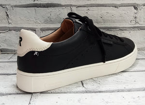 RIEKER - U0704-00 - LACE UP LEATHER TRAINER - Black