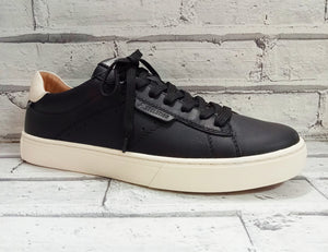 RIEKER - U0704-00 - LACE UP LEATHER TRAINER - Black
