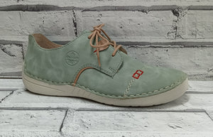 RIEKER - 52528-52 - LACE UP SHOE - Mint Green/Beige