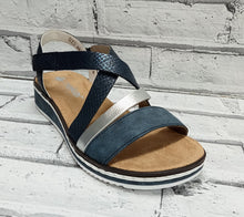 Load image into Gallery viewer, RIEKER - V3663-14 - SANDAL - Navy/Silver