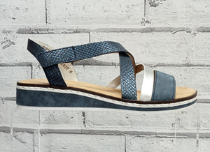 RIEKER - V3663-14 - SANDAL - Navy/Silver