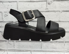 Load image into Gallery viewer, RIEKER - W1550-00 - WEDGE SANDAL - Black